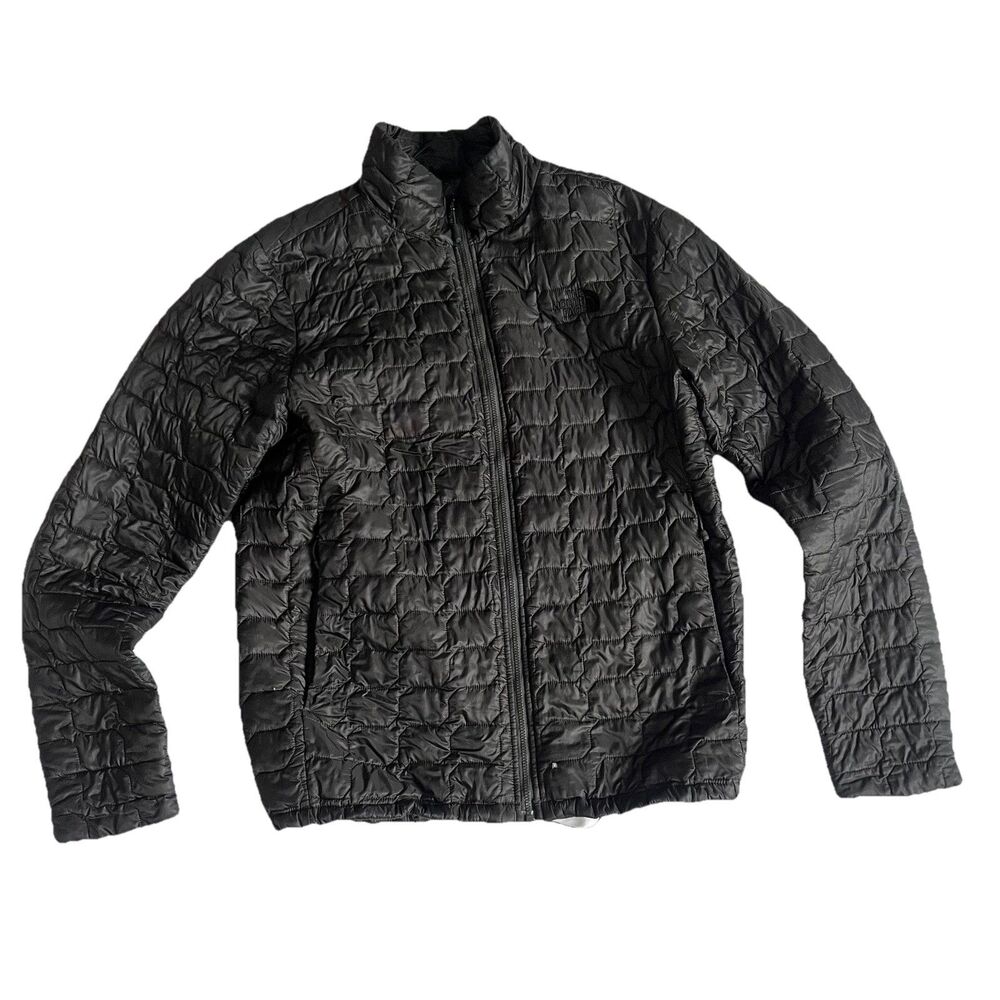 The North Face Thermoball Trekker Men Medium Puffer Jacket Black Packable *Flaws